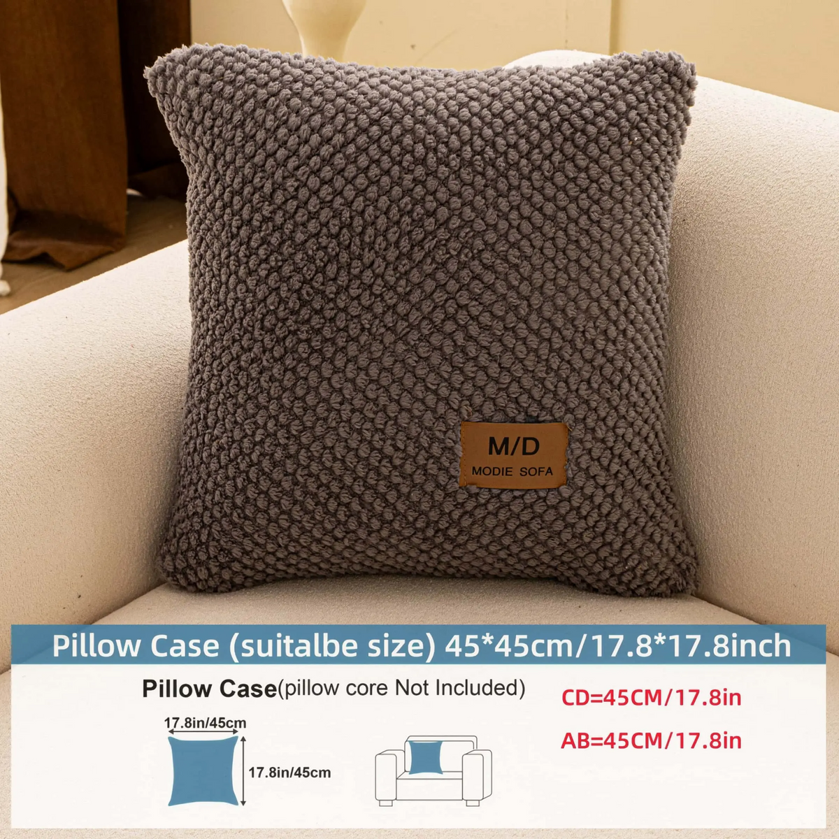 Luxury Thick Removable Couch Cover, 1 Count Soft Textured Seat Pad, Non-Slip Washable Universal Sofa Protector