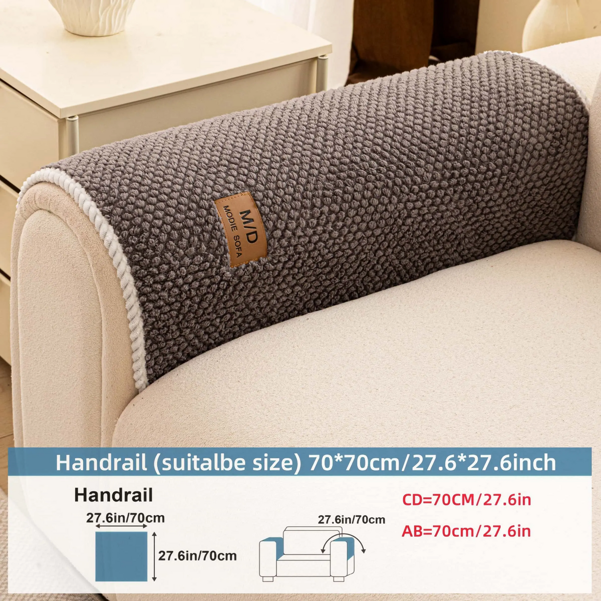 Luxury Thick Removable Couch Cover, 1 Count Soft Textured Seat Pad, Non-Slip Washable Universal Sofa Protector