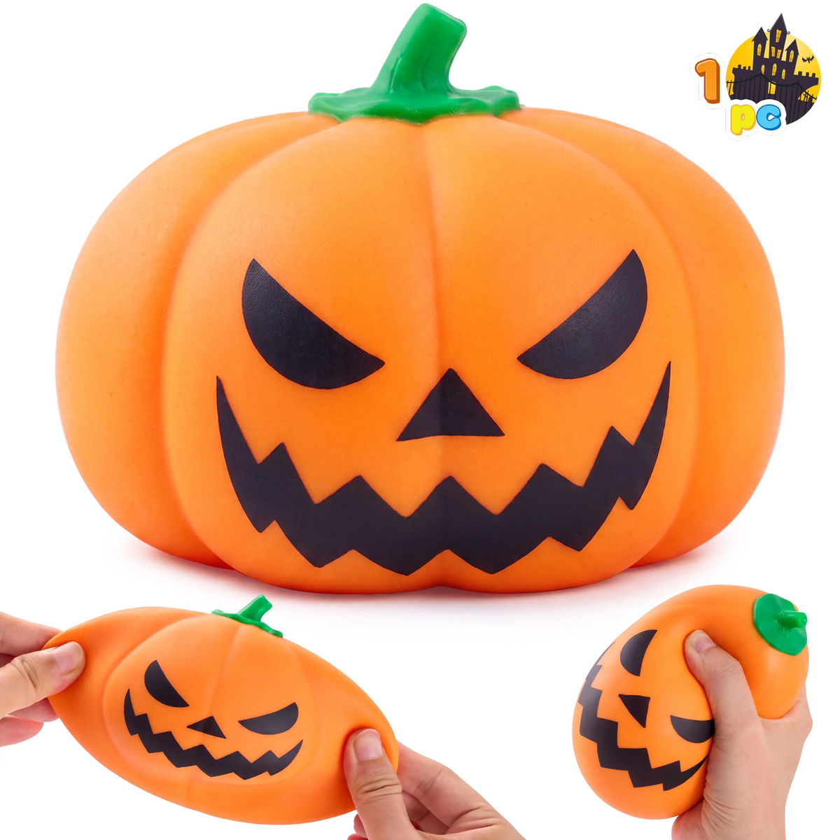 Halloween Dumpling Stress Relief Toys, 1pcs/3pcs/6pcs with Steamer Storage Boxes,Slow‑rebound maltose squishy toys, ideal for Halloween party gifts, featuring grimace pumpkin and little devil designs
