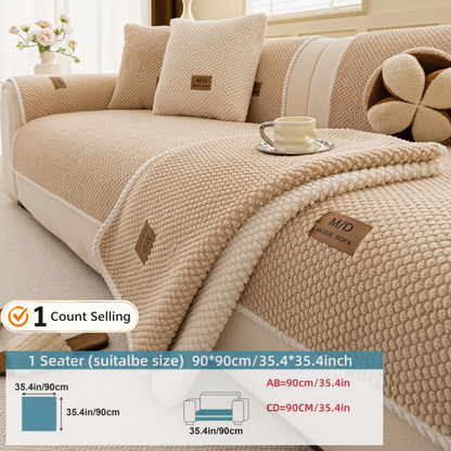 Luxury Thick Removable Couch Cover, 1 Count Soft Textured Seat Pad, Non-Slip Washable Universal Sofa Protector