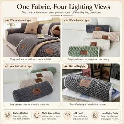 Luxury Thick Removable Couch Cover, 1 Count Soft Textured Seat Pad, Non-Slip Washable Universal Sofa Protector