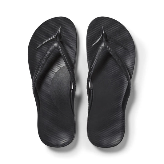 Black Arch Support Flip Flops for Men & Women – Orthotic Sandals for Plantar Fasciitis Relief – Lightweight, Cushioning, Shock-Absorbing Slippers, Sandals for Walking, Foot Pain & All-Day Comfort